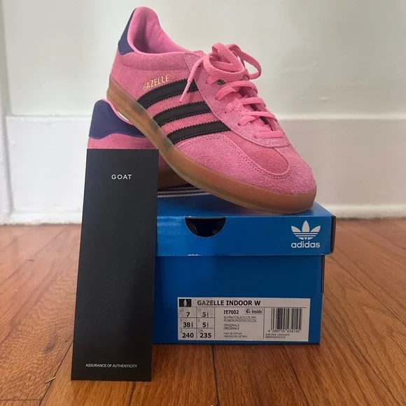 COPY - Adidas gazelle indoor “bliss pink purple” Mrs size 5.5 women’s size 7 - Picture 3 of 5